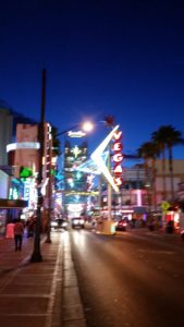 East Fremont street looking towards the experience 